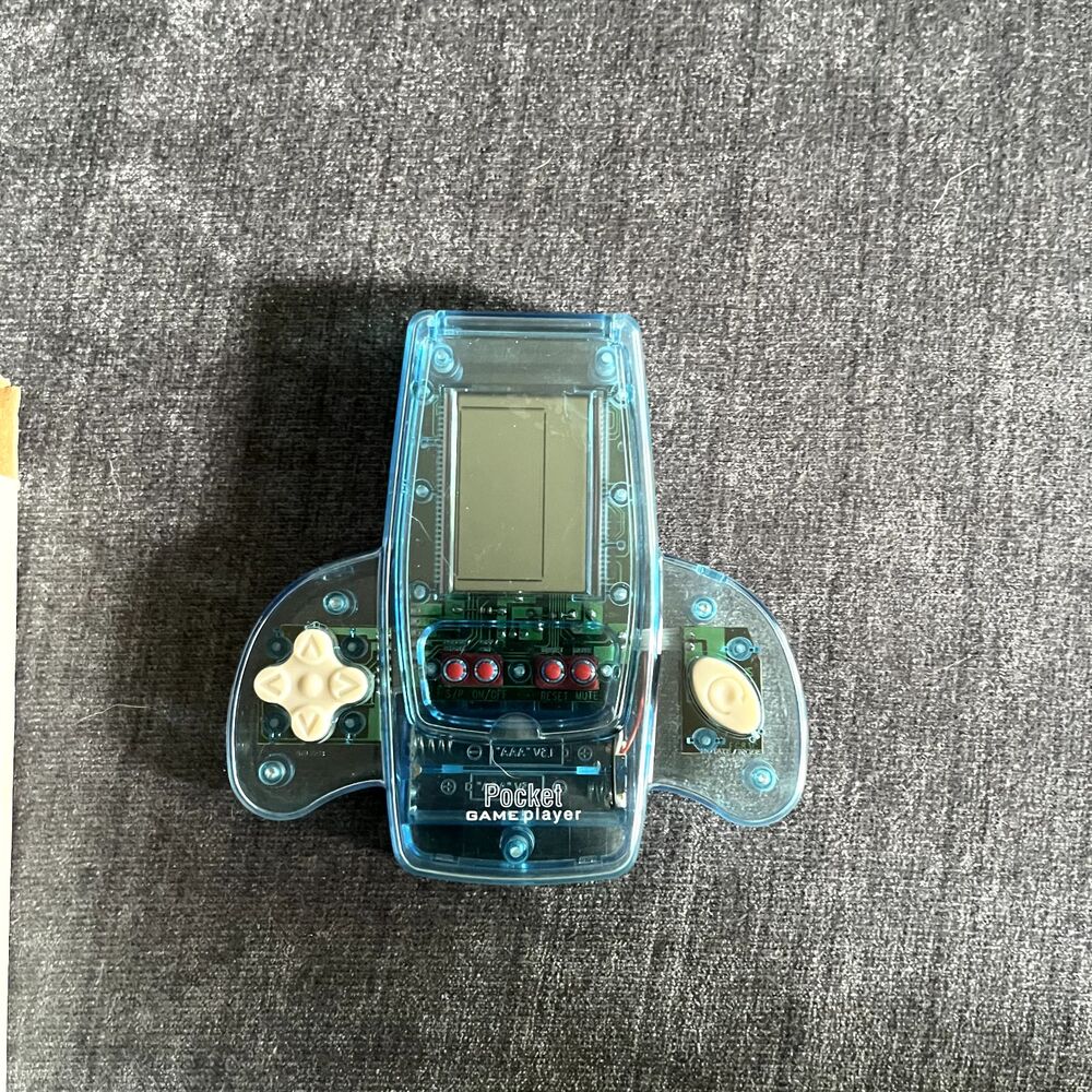 11 Game "Clear Blue Pocket Game Player" Portable Electronic Handheld Game.